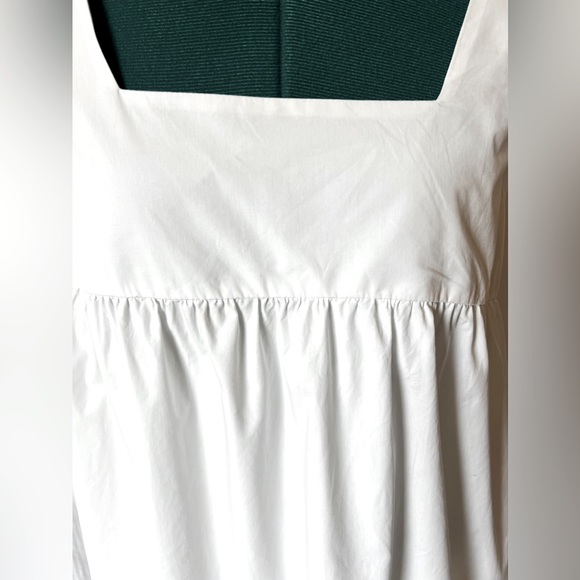 Compania Fantastica White Mini Tiered Poplin Dress with Pockets Size M - Picture 9 of 12
